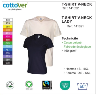 1pc T-SHIRT MANCHES COURTES COL V