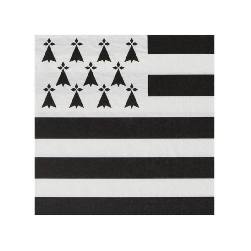 Serv ouate 40X40 2F Drapeau breton 