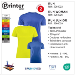 1 T-SHIRT RUN 100% POLYESTER135g/m²