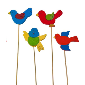 120 pcs OISEAU BOIS ASSORT. / PIQUE