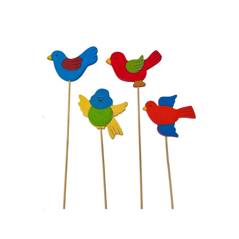 120 pcs OISEAU BOIS ASSORT. / PIQUE