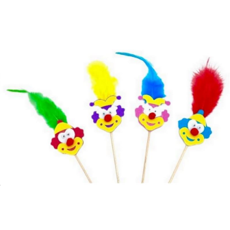 100 pcs Tête de clown  Eva & plume