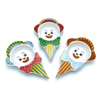 6 pcs ASSIETTE CLOWN ASST