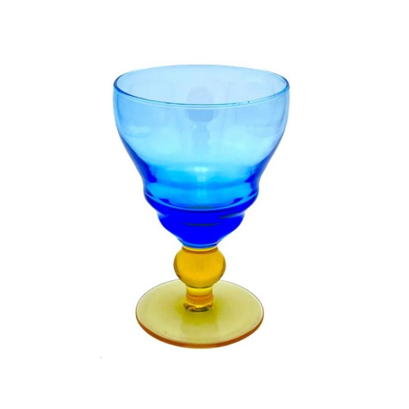 4 Verres cortina bleu / or