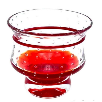 4 Verres lia bullé rouge