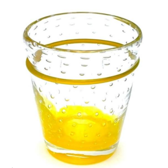 4 Verres Exotique Bullé Jaune