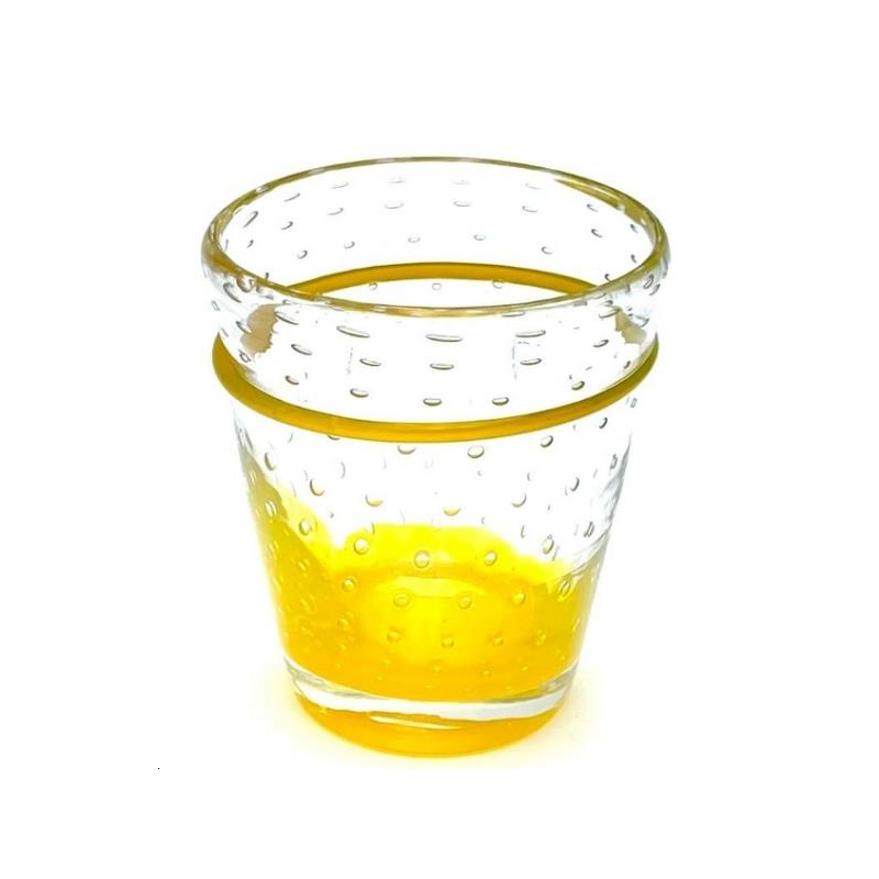 4 Verres Exotique Bullé Jaune