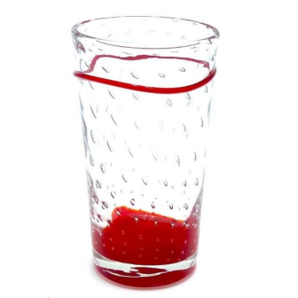 4 Verres Tumbler bullé Rouge 30cl