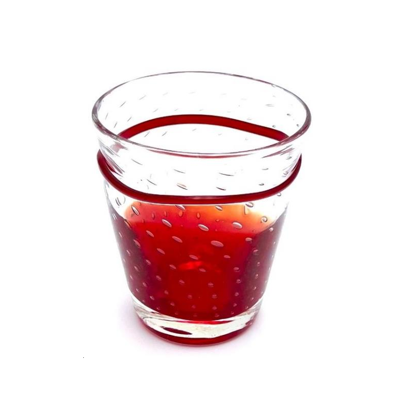 4 Verres Exotique Bullé Rouge