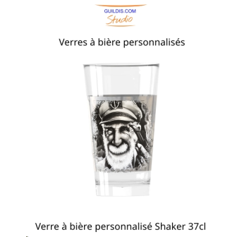 1 Verre à bière personnalisé 37cl