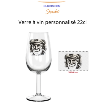 VERRE A VIN 22CL PERSONNALISE QUADR