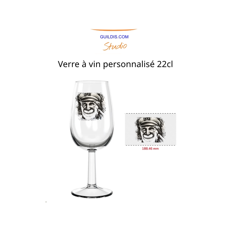 VERRE A VIN 22CL PERSONNALISE QUADR