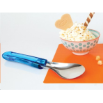  spatule à glace inox manche bleu