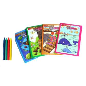 192 pcs ALBUM A COLORIER + CRAYONS