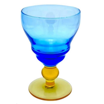 4 Verres cortina bleu / or