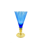 VERRE BLEU / OR ONDULE