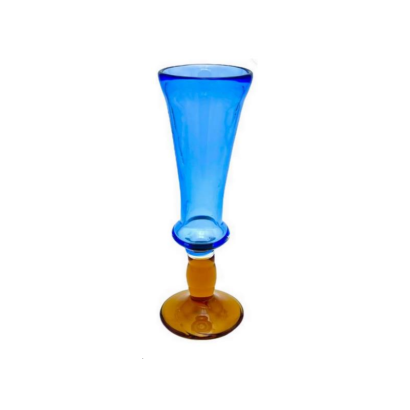 1 Verre tango bleu pied ambre 18cl