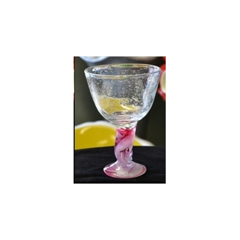 1 Coupe Bol  Verre bullé P/ rose