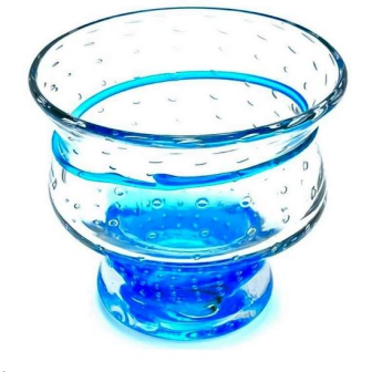 4 Verres Lia Bleu Bullé 37cl