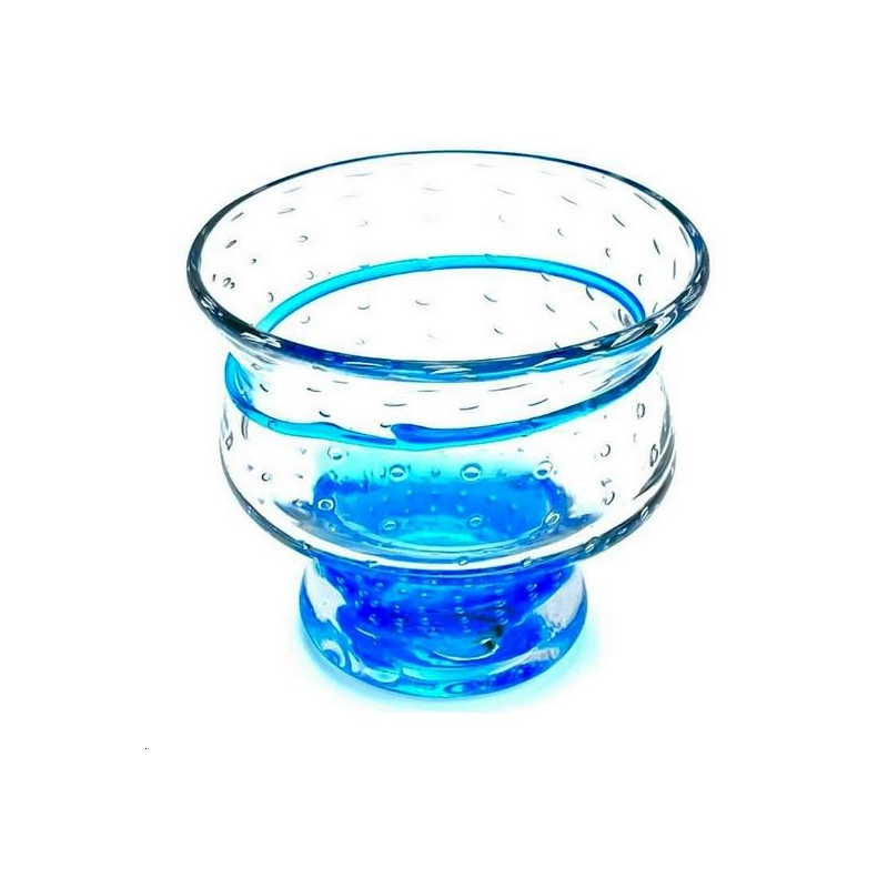 4 Verres Lia Bleu Bullé 37cl