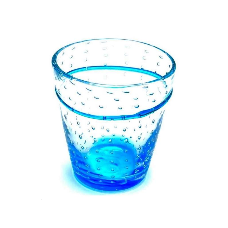 4 Verres Exotique Bullé Bleu