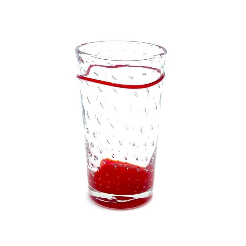 4 Verres Tumbler bullé Rouge 30cl