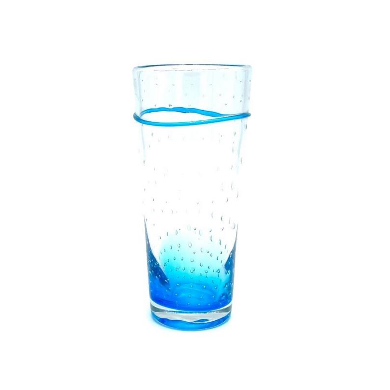 4 Verres tumbler bullé  bleu GM 